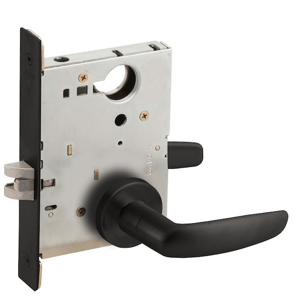 Schlage Grade 1 Passage Latch Mortise Lock, 07 Lever, A Rose, Flat Black Coated Finish, Field Reversible L9010 07A 622 - main